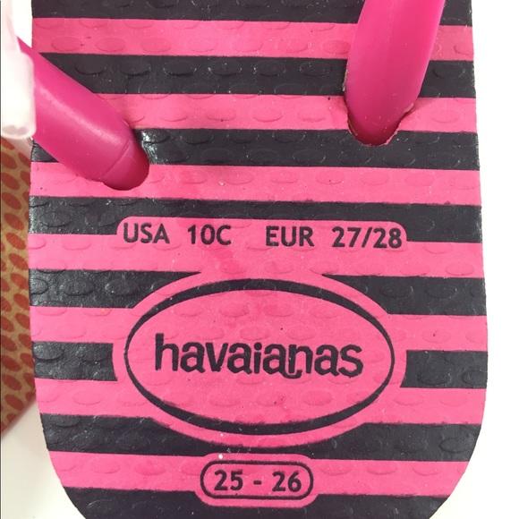 Havaianas Fox Pink Orange Animal Girls Flip Flops - Picture 3 of 4